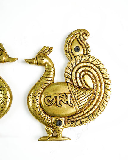 Brass Annapakshi Wall Hanging - 5 inch - Set of 2 - WL6037