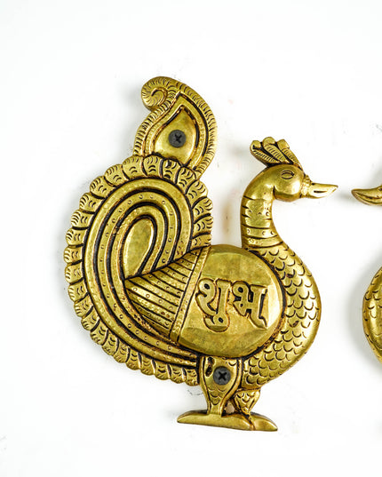 Brass Annapakshi Wall Hanging - 5 inch - Set of 2 - WL6037