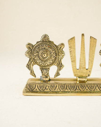 Brass Namam with Shankh Chakra - 4 inch - WL6039