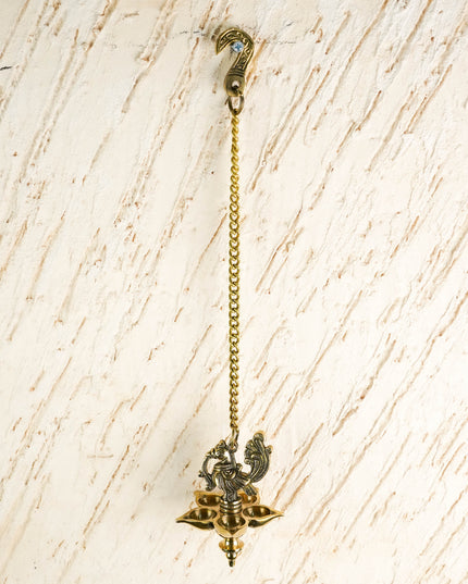 Brass Annapakshi Diya Hanging- 15 inch - Set of 2 - WL6041