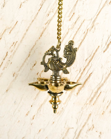Brass Annapakshi Diya Hanging- 15 inch - Set of 2 - WL6041