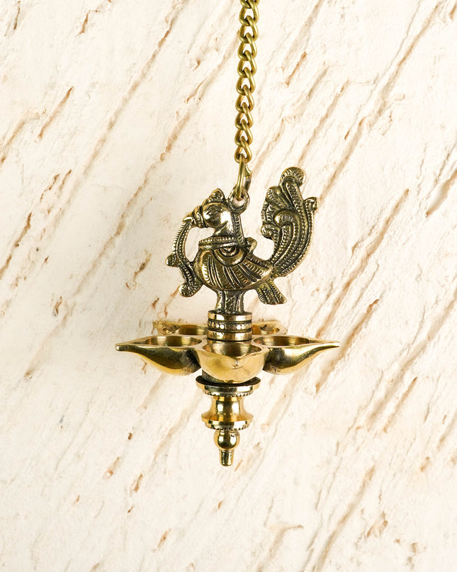 Brass Annapakshi Diya Hanging- 15 inch - Set of 2 - WL6041