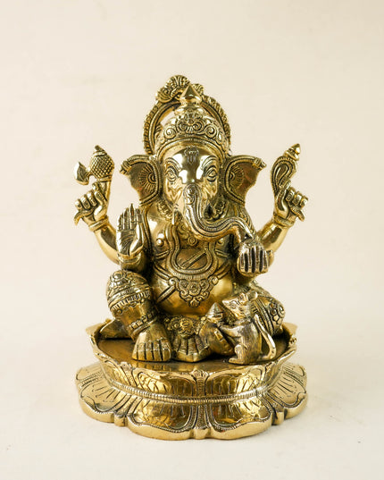 Brass Ganesha Idol - 9 inch - WL6045