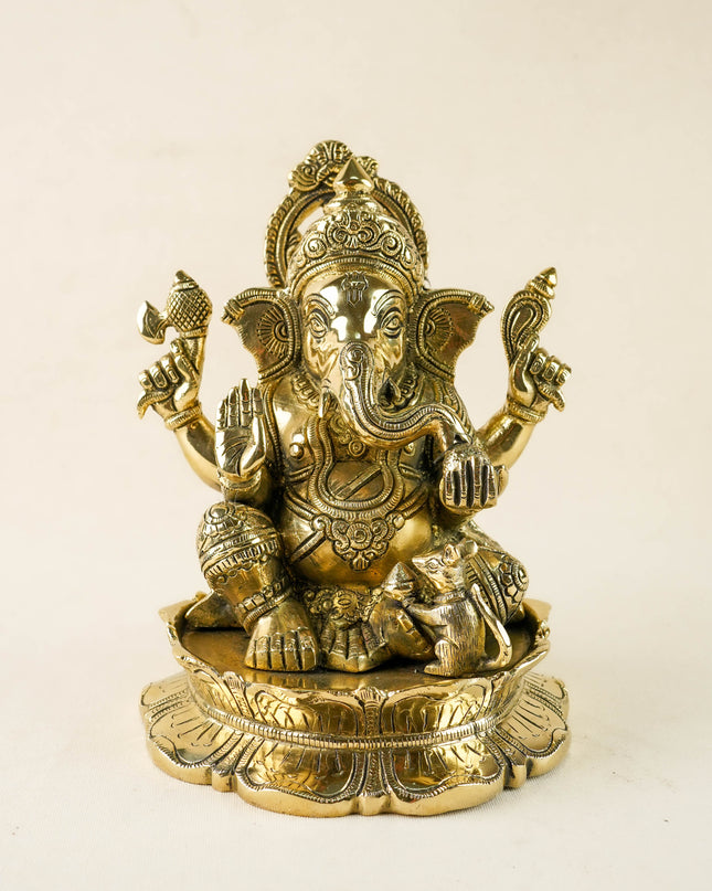 Brass Ganesha Idol - 9 inch - WL6045