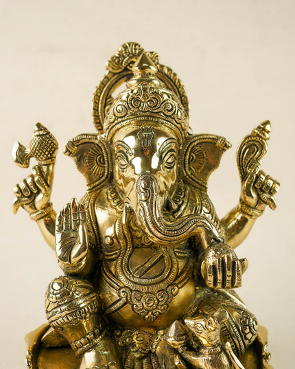 Brass Ganesha Idol - 9 inch - WL6045