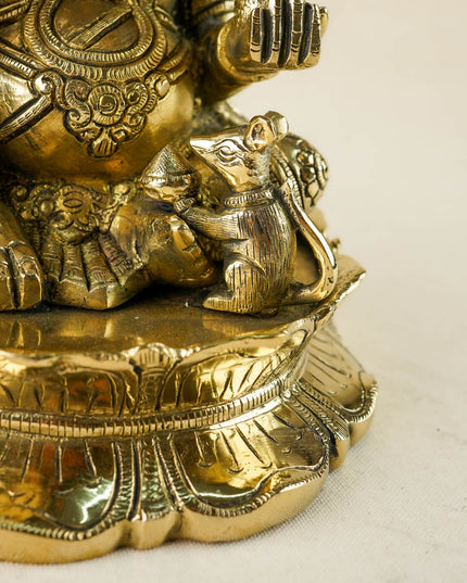 Brass Ganesha Idol - 9 inch - WL6045