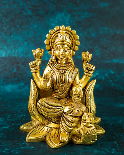 Brass Lakshmi Ganesha Idol - 5 inch - WL6046
