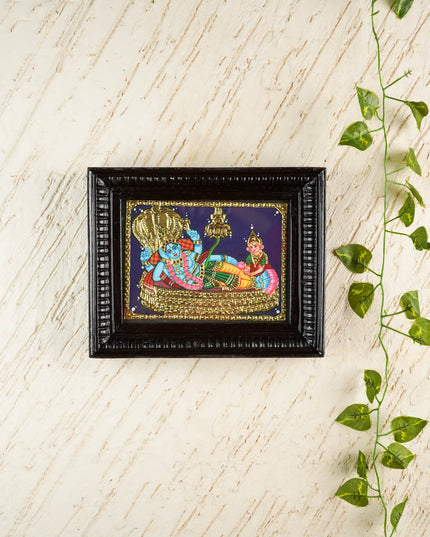 Tanjore Painting - Ananthapadmanabha Swami - Flat (Gold foil) - 8x6 inch - WL6053