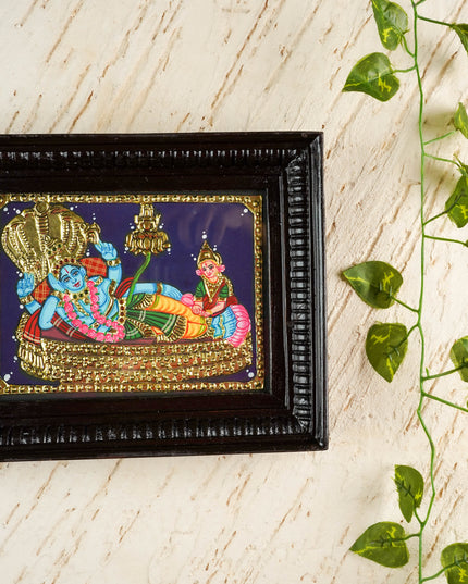 Tanjore Painting - Ananthapadmanabha Swami - Flat (Gold foil) - 8x6 inch - WL6053