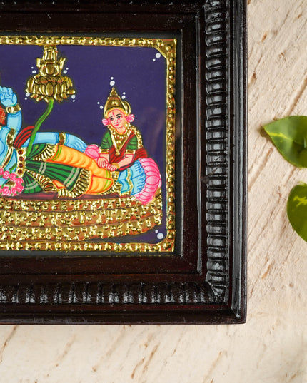 Tanjore Painting - Ananthapadmanabha Swami - Flat (Gold foil) - 8x6 inch - WL6053