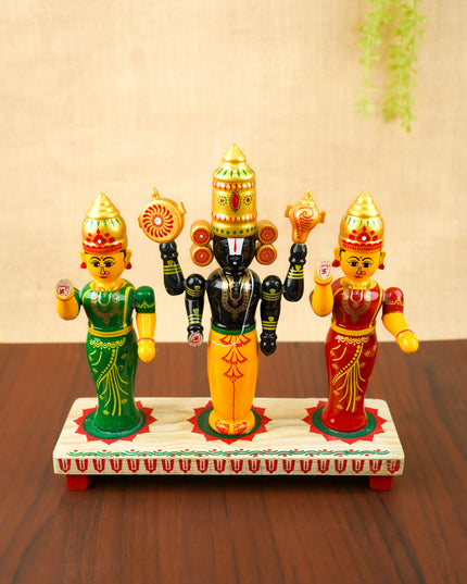 Kondapalli - Balaji with Padmavathi Doll Set - 10 inch - WL6060