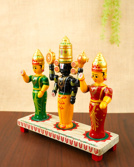 Kondapalli - Balaji with Padmavathi Doll Set - 10 inch - WL6060