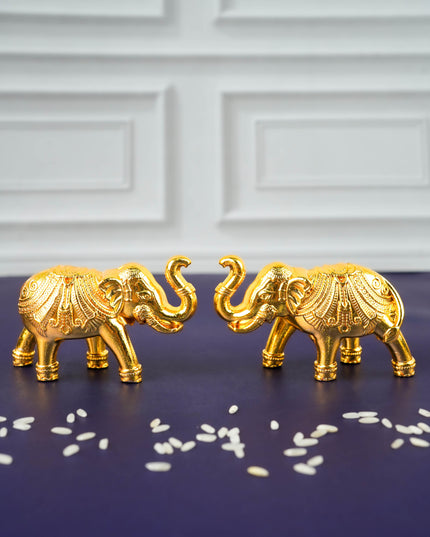 Elephant Idol - Set of 2 - Gold Finish - WL6083-1