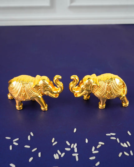 Elephant Idol - Set of 2 - Gold Finish - WL6083-1