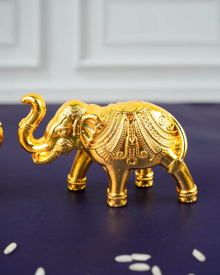 Elephant Idol - Set of 2 - Gold Finish - WL6083-1