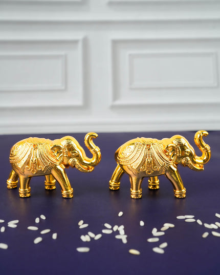 Elephant Idol - Set of 2 - Gold Finish - WL6083-1