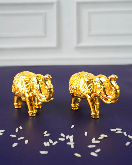 Elephant Idol - Set of 2 - Gold Finish - WL6083-1