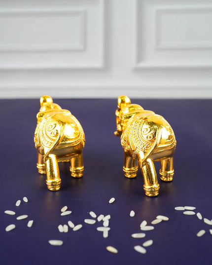 Elephant Idol - Set of 2 - Gold Finish - WL6083-1