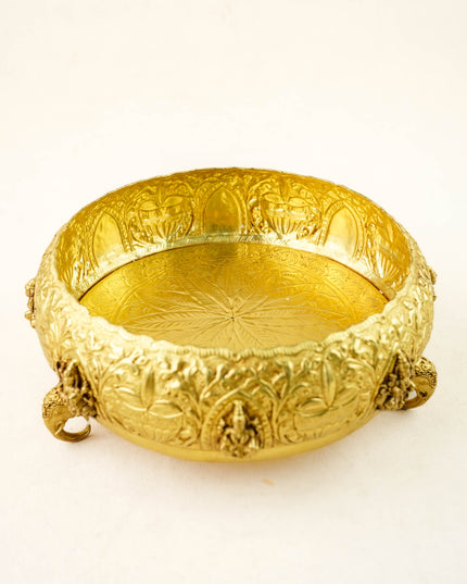 Brass Lakshmi Urli - 7 inch - WL6089-1