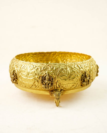 Brass Lakshmi Urli - 7 inch - WL6089-1