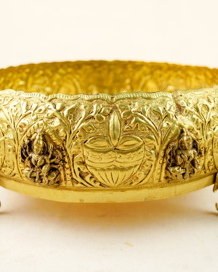 Brass Lakshmi Urli - 7 inch - WL6089-1