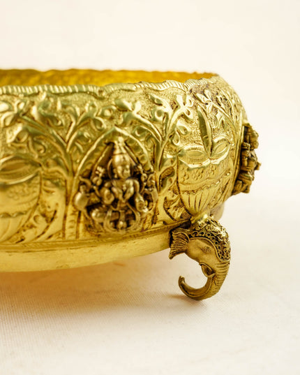Brass Lakshmi Urli - 7 inch - WL6089-1
