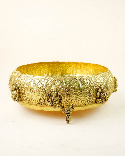 Brass Lakshmi Urli - 9 inch - WL6089-2