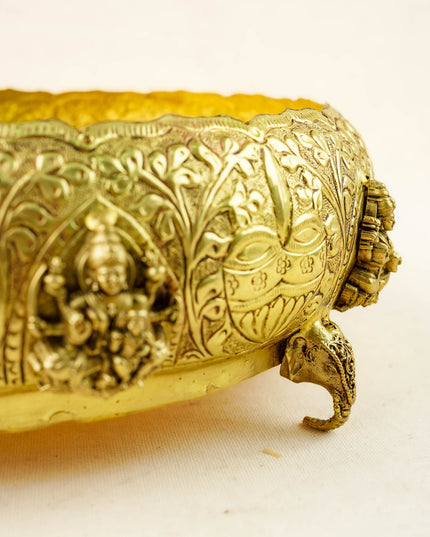 Brass Lakshmi Urli - 9 inch - WL6089-2