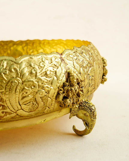 Brass Lakshmi Urli - 11 inch - WL6089-3