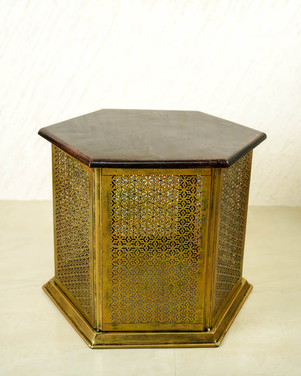 Coffee Centre Table with 4 Side Stools - Gold - WL6096