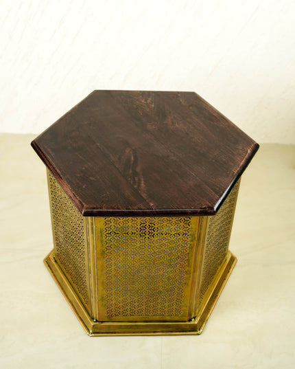 Coffee Centre Table with 4 Side Stools - Gold - WL6096