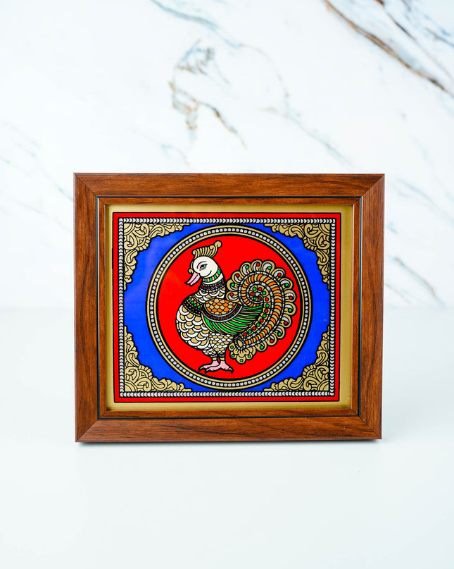 Tanjore Style Reverse Glass Painting Frame - Annapakshi - 8x7 inch - WL6098
