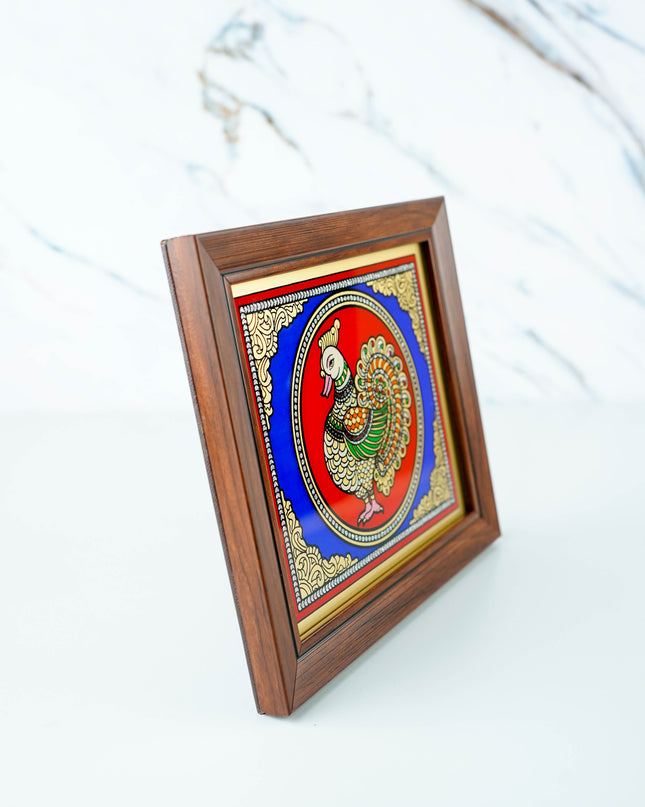 Tanjore Style Reverse Glass Painting Frame - Annapakshi - 8x7 inch - WL6098