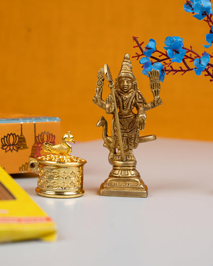 Gift Hamper - String Bag with Murugan, Incense Stick and Kumkum Holder - WMH0003