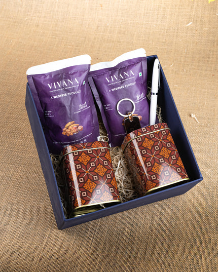 Gift Hamper - Tin with Dry Fruits, Keychain and Pen - WMH0005