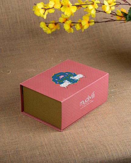 Gift Hamper - Paduka Box with Brass Diya and Incense Cones - WMH0015