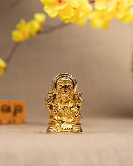 Gift Hamper - Meenakari Tray with Lakshmi Idol, Foil Card and Flower Diya - WMH0017