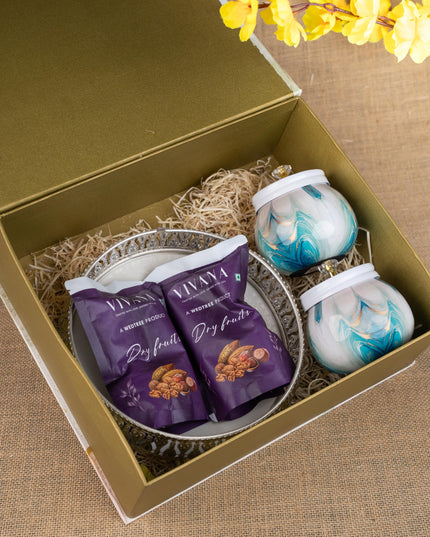 Gift Hamper - Bowl with Dry Fruit Jar and Dry Fruits - WMH0030