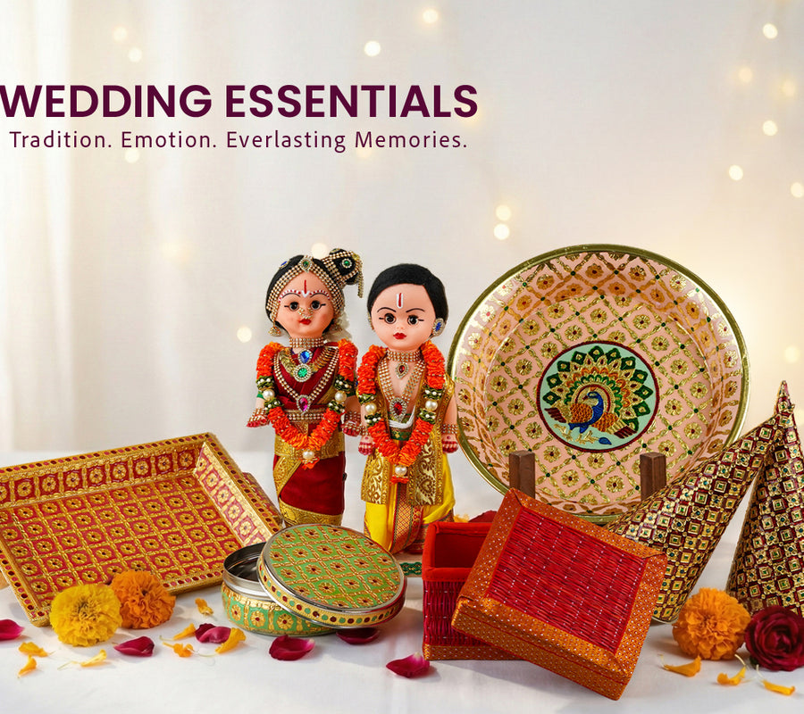 Wedding essentials — Kashi Yatra sets, kudam and sacred ceremony items
