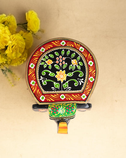 Hand Painted Elephant Stool - Black - 8 inch - WL5220