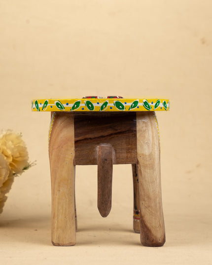 Hand Painted Elephant Stool - 8 inch - WL5223