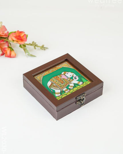 Acrylic Reverse Picture Jewellery Box - Elephant Wl2030-1 Organizers