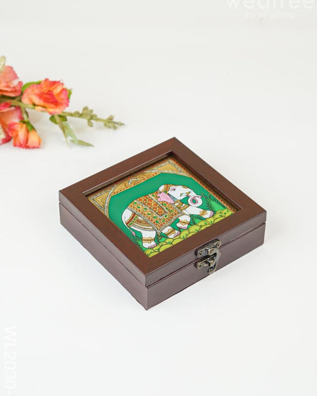 Acrylic Reverse Picture Jewellery Box - Elephant Wl2030-1 Organizers