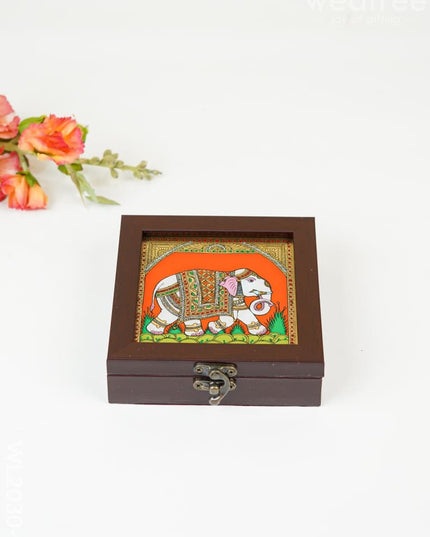 Acrylic Reverse Picture Jewellery Box - Elephant Wl2030-1 Organizers
