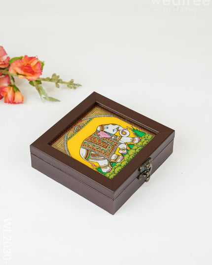 Acrylic Reverse Picture Jewellery Box - Elephant Wl2030-1 Organizers