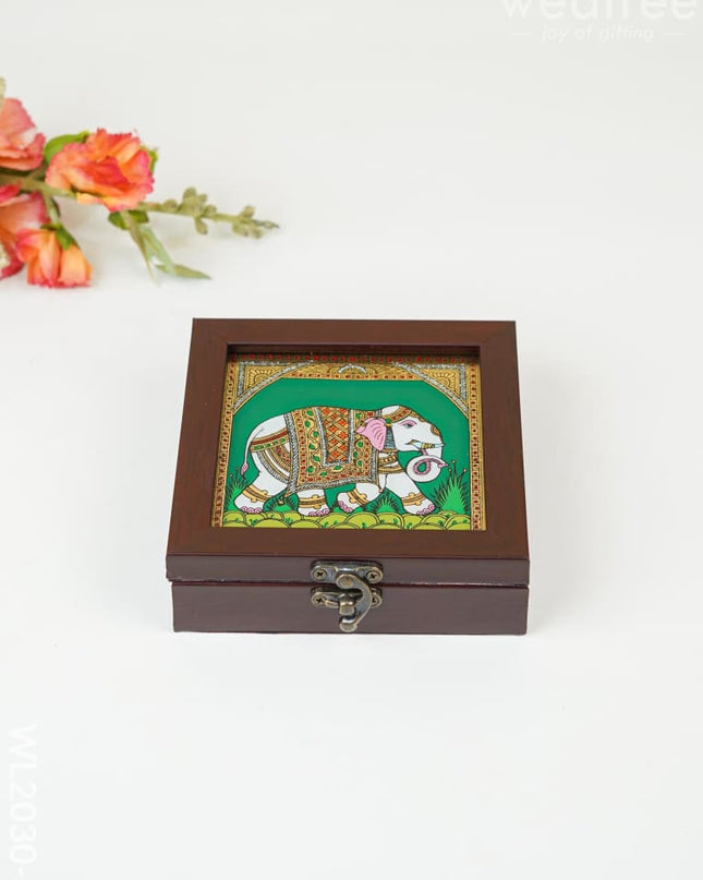 Acrylic Reverse Picture Jewellery Box - Elephant Wl2030-1 Organizers