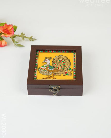 Acrylic Reverse Picture Jewellery Box - Tanjore Art Annapakshi1 Wl2030-2 Organizers