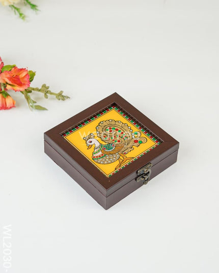 Acrylic Reverse Picture Jewellery Box - Tanjore Art Annapakshi1 Wl2030-2 Organizers