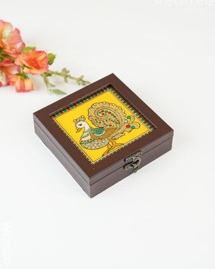 Acrylic Reverse Picture Jewellery Box - Tanjore Art Annapakshi1 Wl2030-2 Organizers