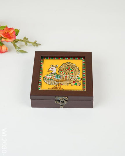 Acrylic Reverse Picture Jewellery Box - Tanjore Art Annapakshi1 Wl2030-2 Organizers